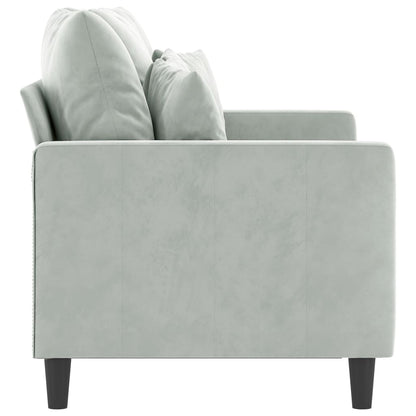 Sofá de 2 lugares 120 cm veludo cinzento-claro
