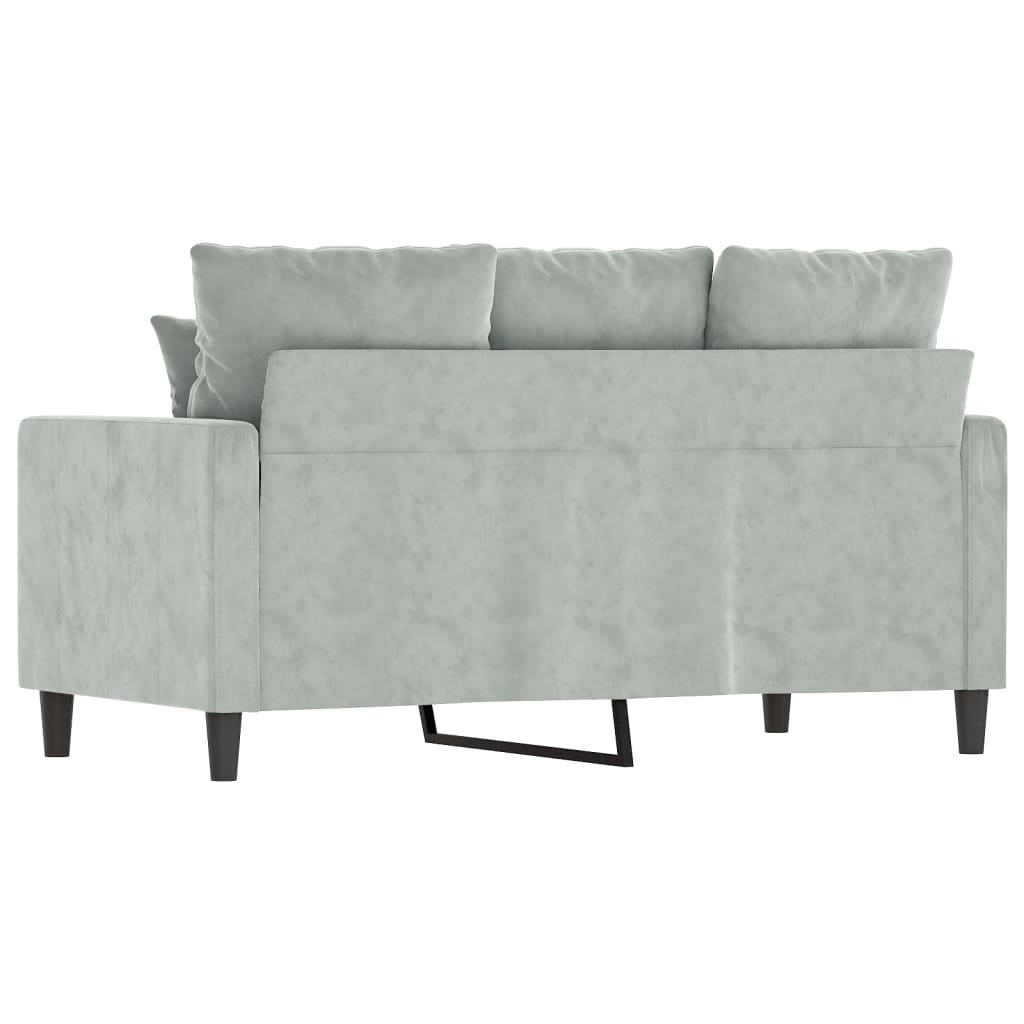 Sofá de 2 lugares 120 cm veludo cinzento-claro