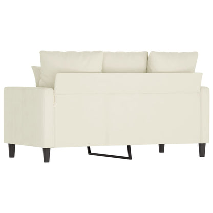 Sofá de 2 lugares veludo 120 cm cor creme