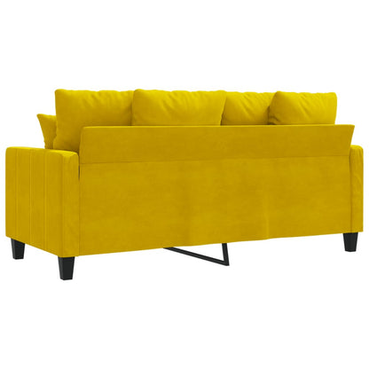 Sofá de 2 lugares veludo 140 cm amarelo