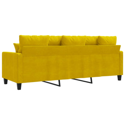 Sofá de 3 lugares 180 cm veludo amarelo