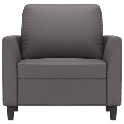 Poltrona couro artificial cinzento