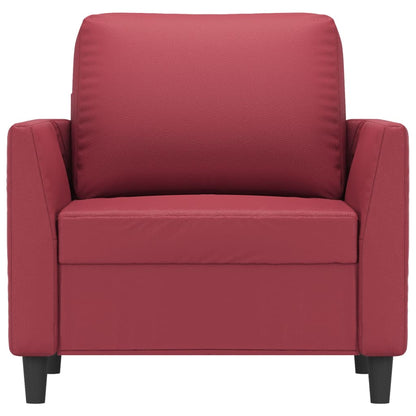 Poltrona couro artificial vermelho tinto