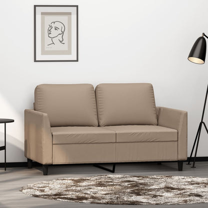 Sofá de 2 lugares 120 cm couro artificial cor cappuccino