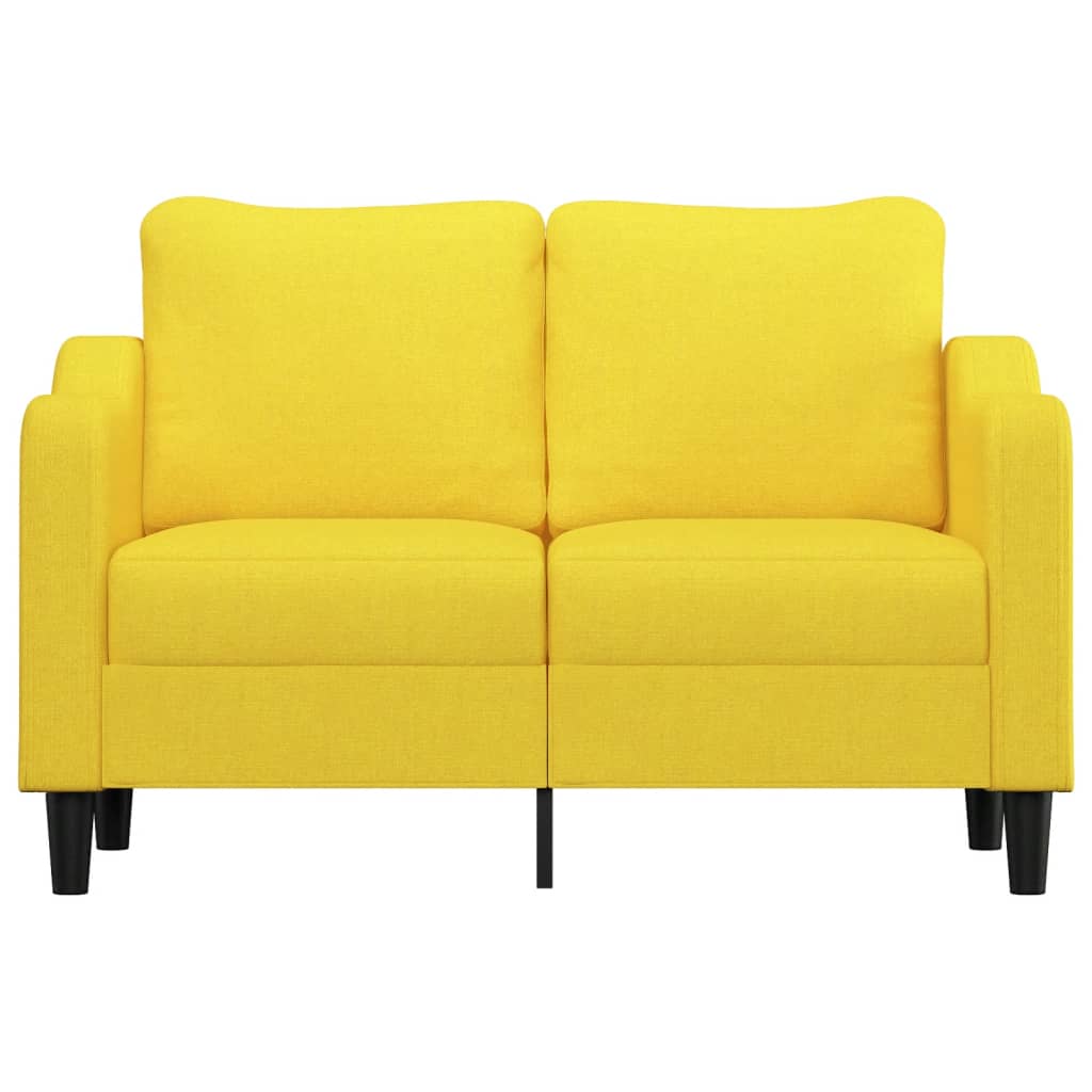 Sofá de 2 lugares 120 cm tecido amarelo-claro