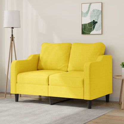 Sofá de 2 lugares 120 cm tecido amarelo-claro