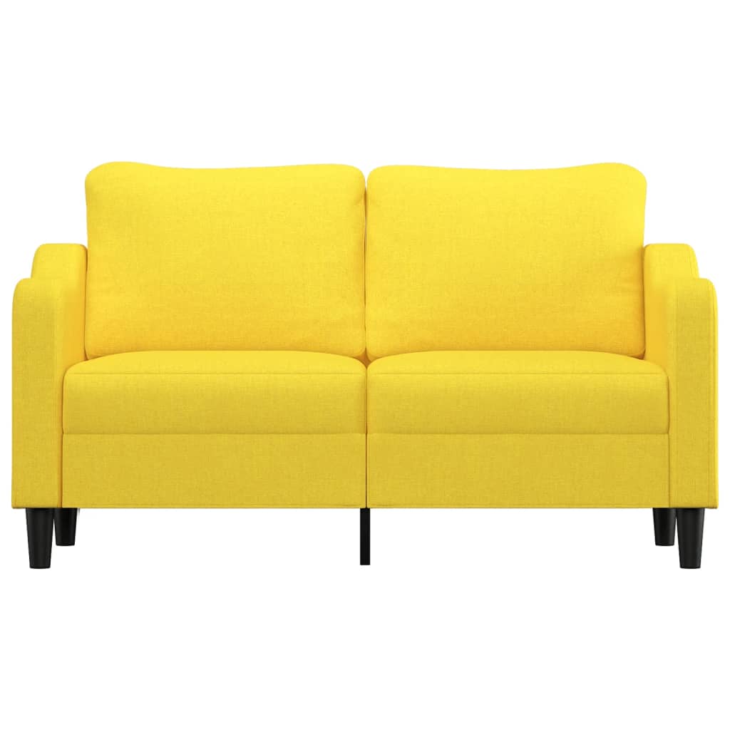 Sofá de 2 lugares 140 cm tecido amarelo-claro