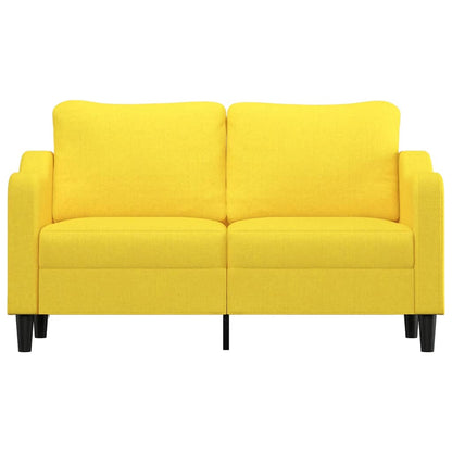 Sofá de 2 lugares 140 cm tecido amarelo-claro