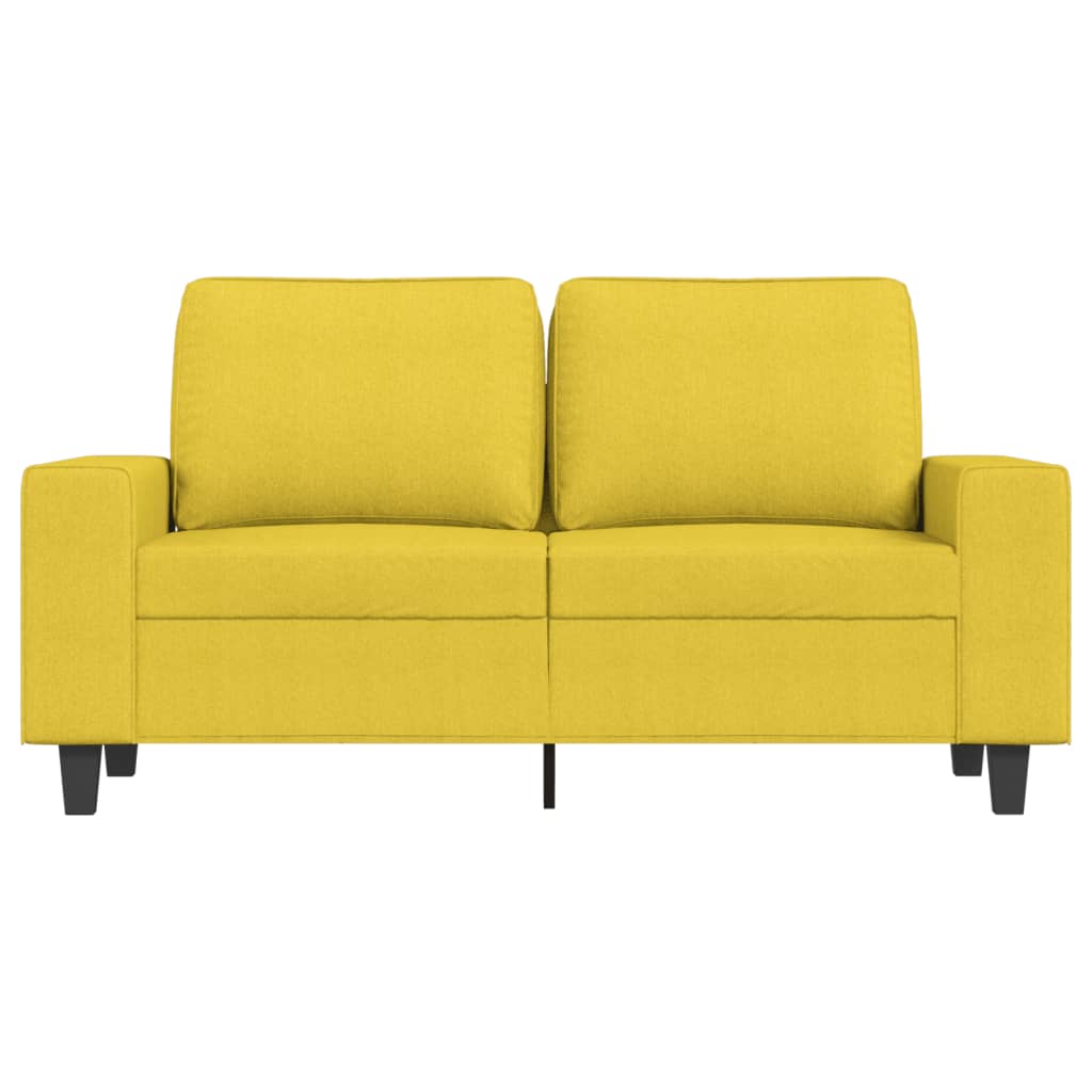 Sofá de 2 lugares 120 cm tecido amarelo-claro