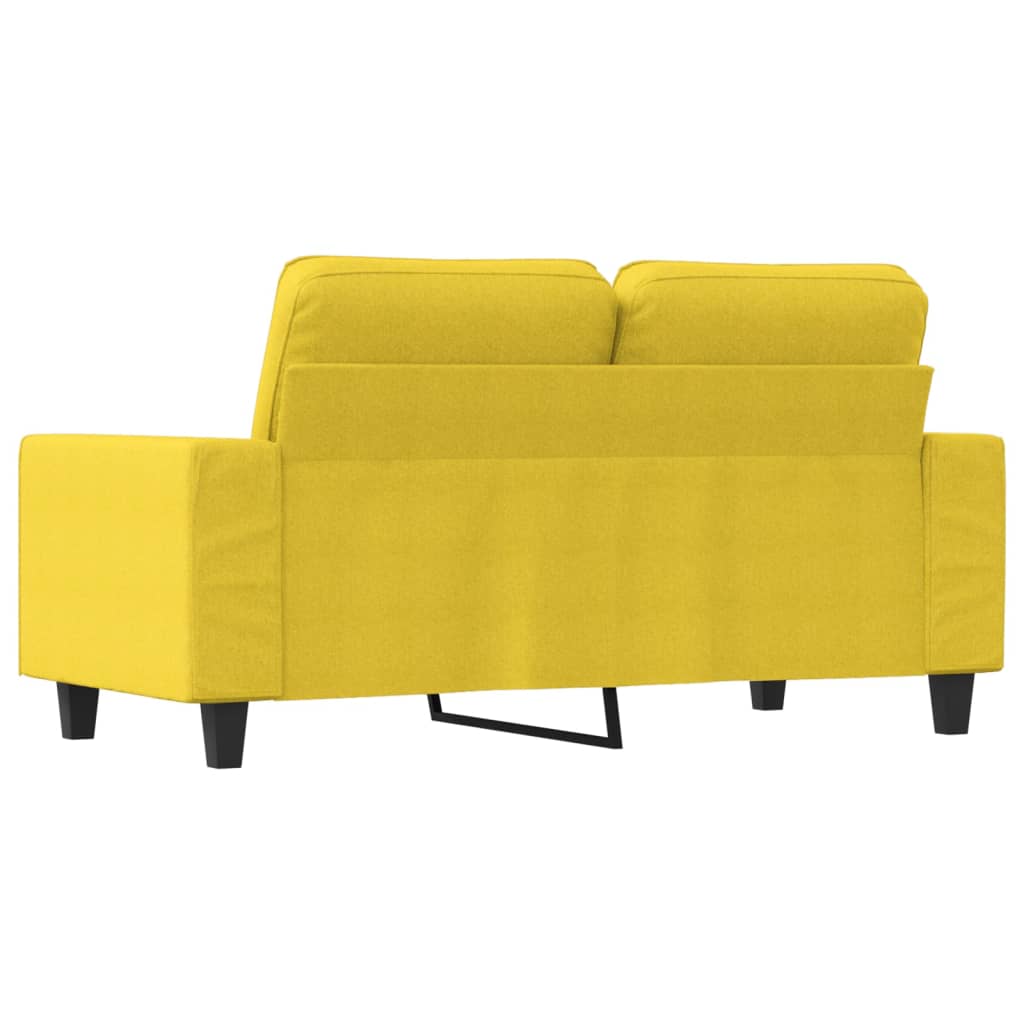 Sofá de 2 lugares 120 cm tecido amarelo-claro