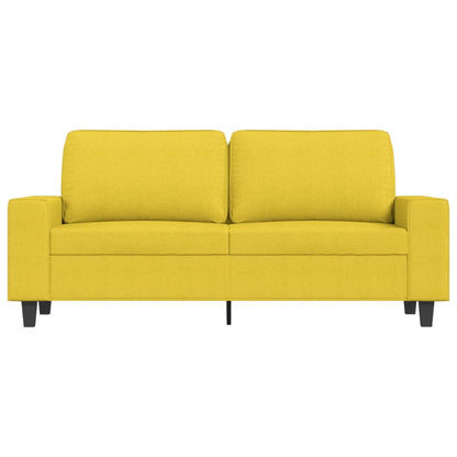 Sofá de 2 lugares 140 cm tecido amarelo-claro