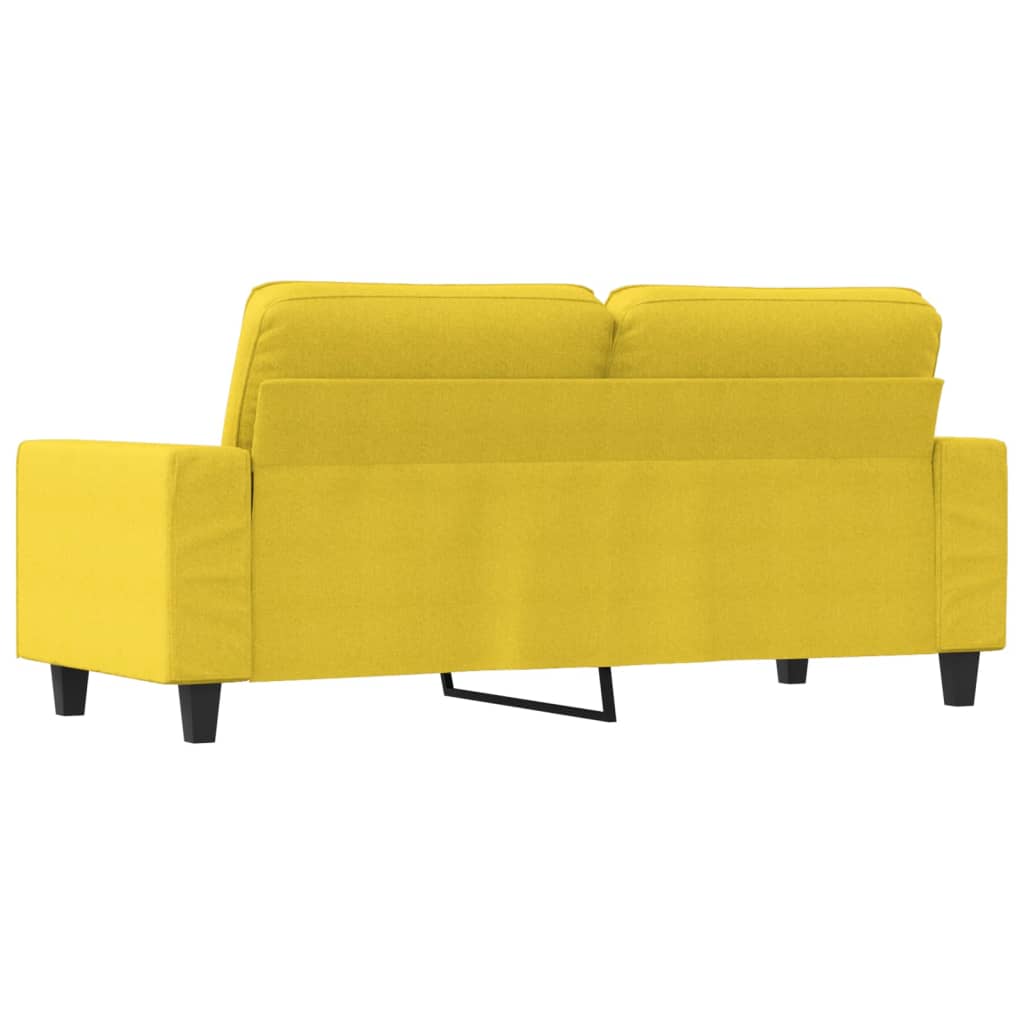 Sofá de 2 lugares 140 cm tecido amarelo-claro