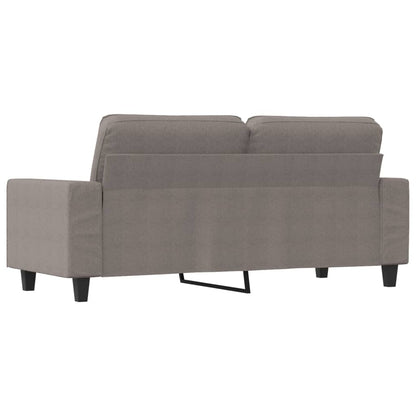 Sofá de 2 lugares tecido 140 cm cinzento-acastanhado