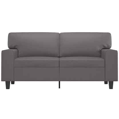 Sofá de 2 lugares 120 cm couro artificial cinza