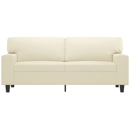 Sofá de 2 lugares 140 cm couro artificial cor creme