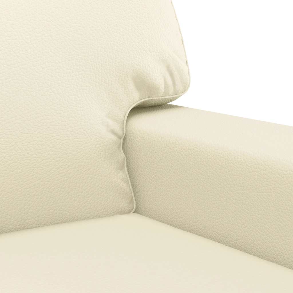 Sofá de 2 lugares 140 cm couro artificial cor creme