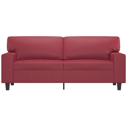 Sofá de 2 lugares 140 cm couro artificial vermelho tinto