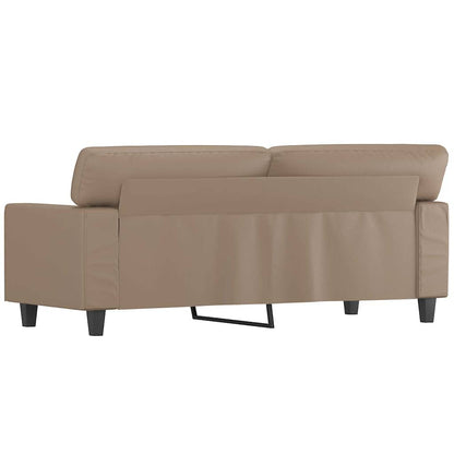 Sofá de 2 lugares 140 cm couro artificial cor cappuccino