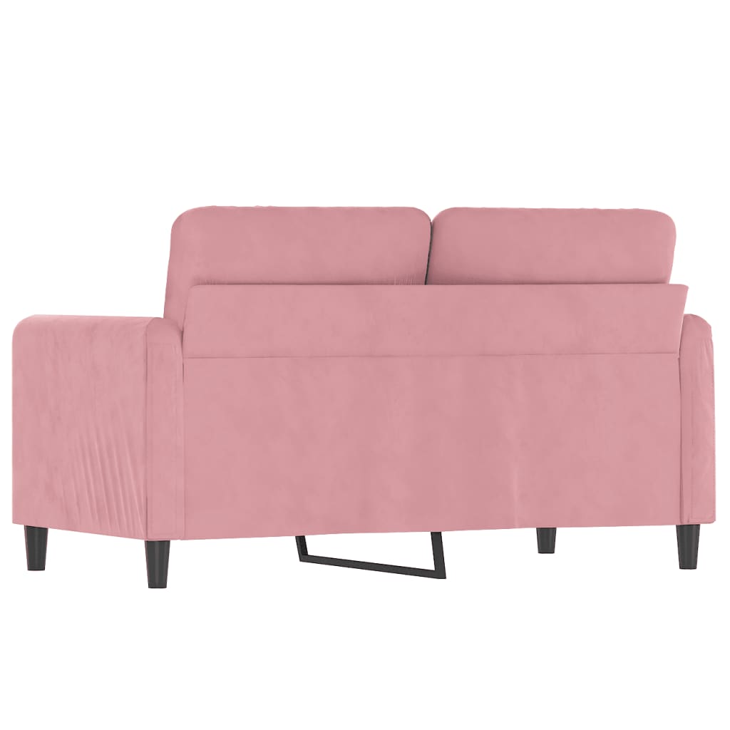 Sofá de 2 lugares veludo 120 cm rosa