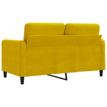 Sofá de 2 lugares veludo 120 cm amarelo