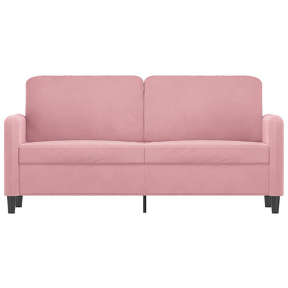 Sofá de 2 lugares veludo 140 cm rosa