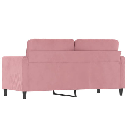 Sofá de 2 lugares veludo 140 cm rosa
