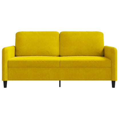Sofá de 2 lugares veludo 140 cm amarelo
