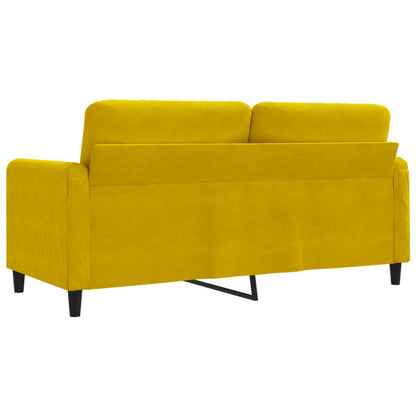 Sofá de 2 lugares veludo 140 cm amarelo