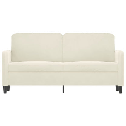 Sofá de 2 lugares veludo 140 cm cor creme