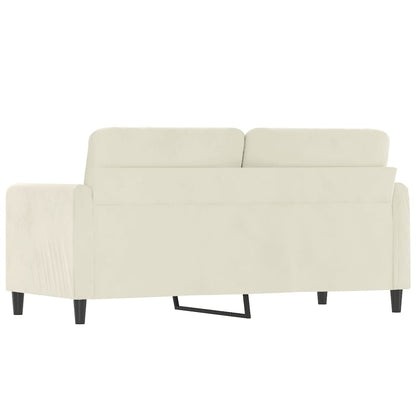 Sofá de 2 lugares veludo 140 cm cor creme