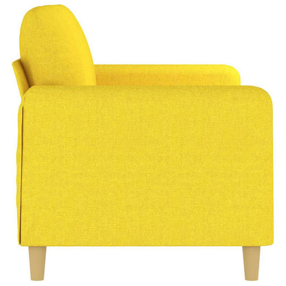 Sofá de 2 lugares 140 cm tecido amarelo-claro