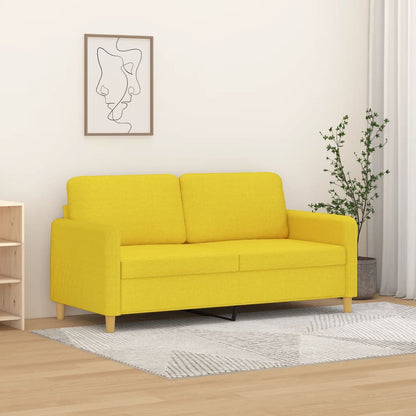 Sofá de 2 lugares 140 cm tecido amarelo-claro