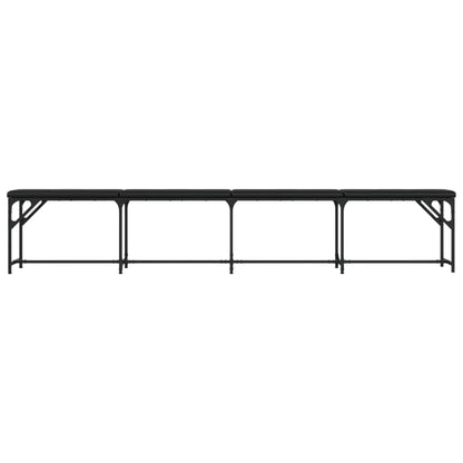 Banco de jantar 248x32x45 cm aço e couro artificial preto