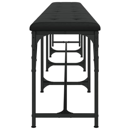 Banco de jantar 248x32x45 cm aço e couro artificial preto