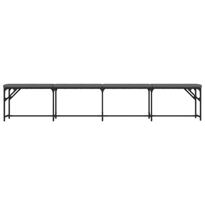 Banco de jantar 248x32x45 cm aço e tecido cinzento-escuro