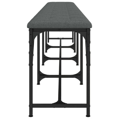 Banco de jantar 248x32x45 cm aço e tecido cinzento-escuro