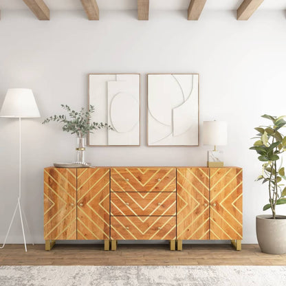 Móveis de apoio 3pcs 60x33,5x75 mangueira maciça castanho/preto