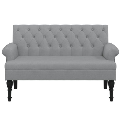 Banco com encosto 120x62x75,5 cm tecido cinza-claro