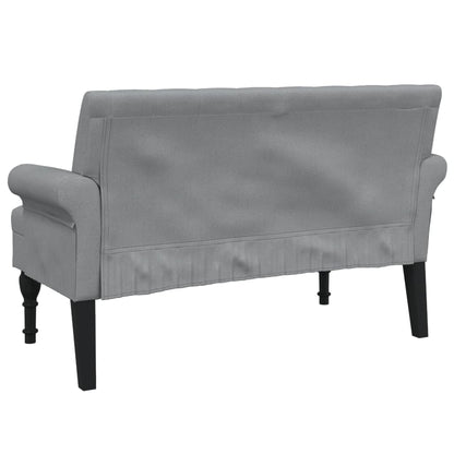 Banco com encosto 120x62x75,5 cm tecido cinza-claro
