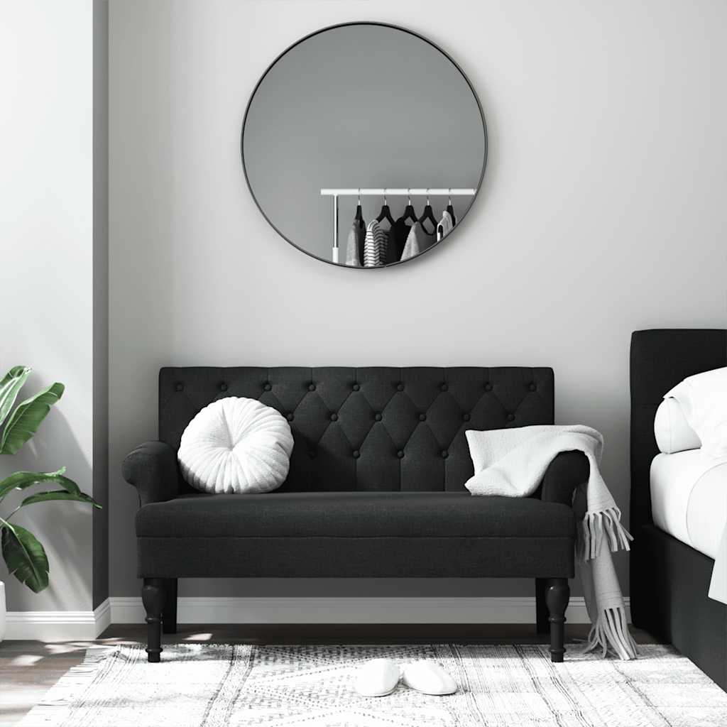 Banco com encosto preto 120x62x75,5 cm tecido