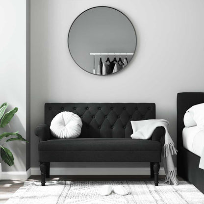 Banco com encosto preto 120x62x75,5 cm tecido