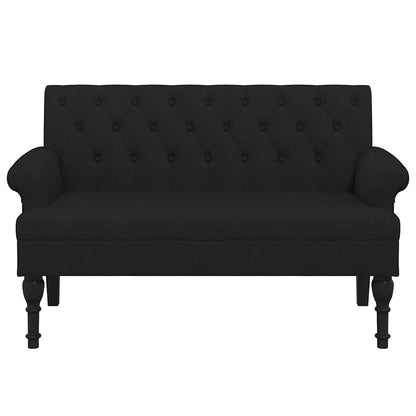 Banco com encosto preto 120x62x75,5 cm tecido