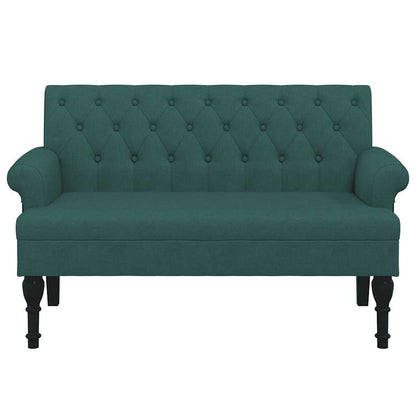 Banco com encosto 120x62x75,5 cm tecido verde-escuro