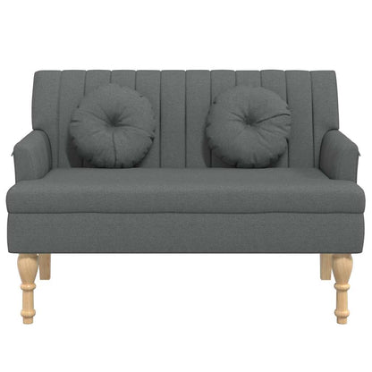 Banco c/ almofadões 113x64,5x75,5 cm tecido cinzento-escuro