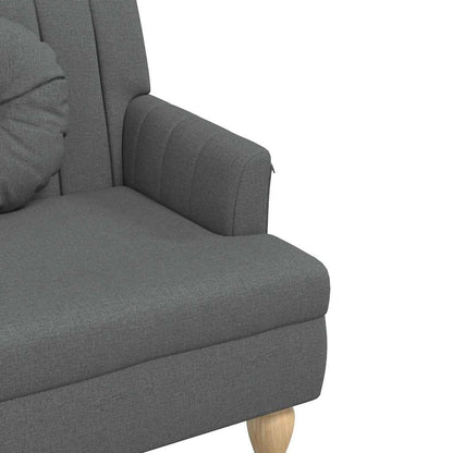 Banco c/ almofadões 113x64,5x75,5 cm tecido cinzento-escuro