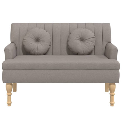 Banco c/ almofadões 113x64,5x75,5 cm tecido cinza-acastanhado