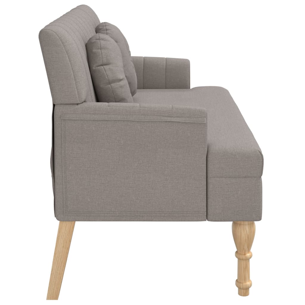 Banco c/ almofadões 113x64,5x75,5 cm tecido cinza-acastanhado