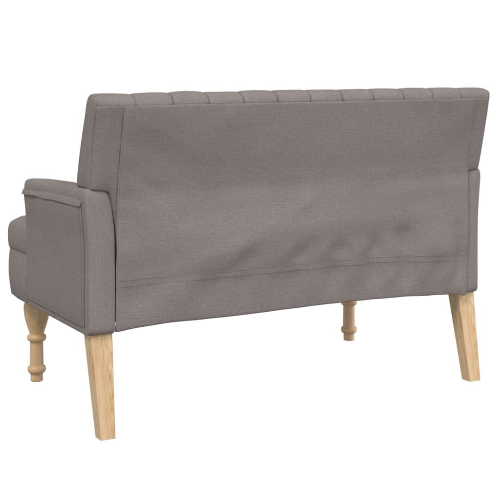 Banco c/ almofadões 113x64,5x75,5 cm tecido cinza-acastanhado