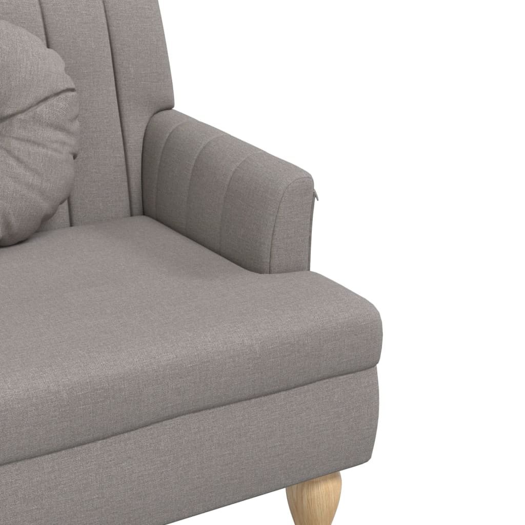 Banco c/ almofadões 113x64,5x75,5 cm tecido cinza-acastanhado