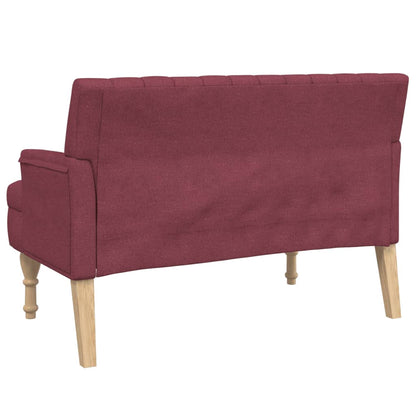 Banco c/ almofadões 113x64,5x75,5 cm tecido vermelho tinto